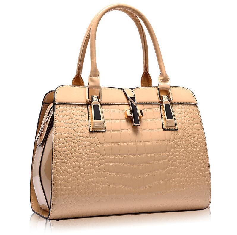 Luxury Crocodile Pattern Messenger Tote Bag – Elegant PU Leather Women’s Handbag