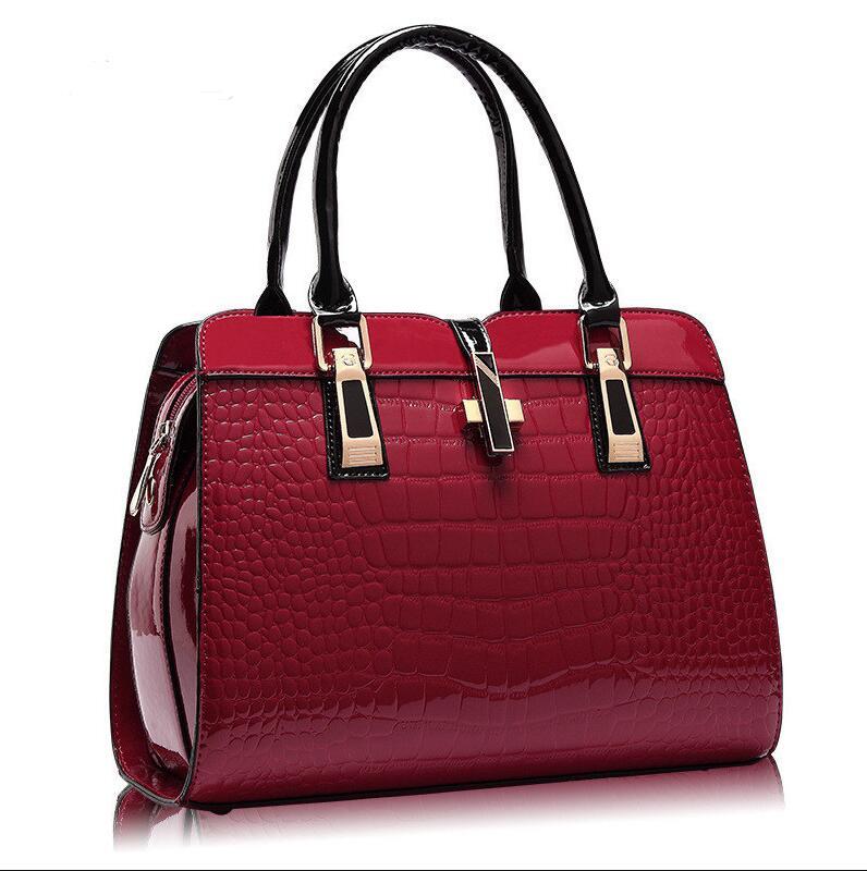 Luxury Crocodile Pattern Messenger Tote Bag – Elegant PU Leather Women’s Handbag