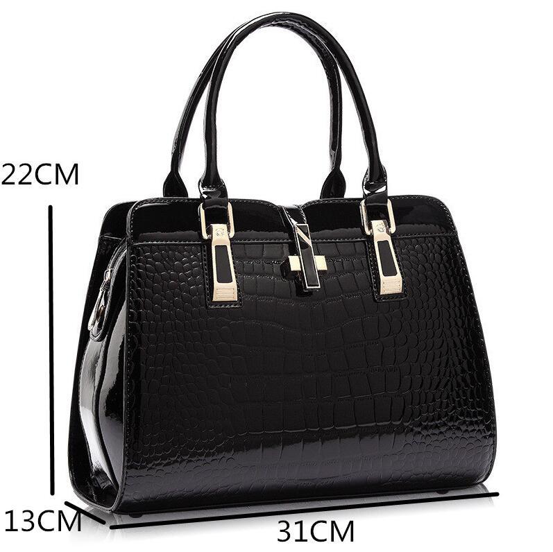 Luxury Crocodile Pattern Messenger Tote Bag – Elegant PU Leather Women’s Handbag