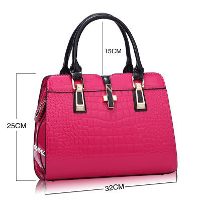 Luxury Crocodile Pattern Messenger Tote Bag – Elegant PU Leather Women’s Handbag